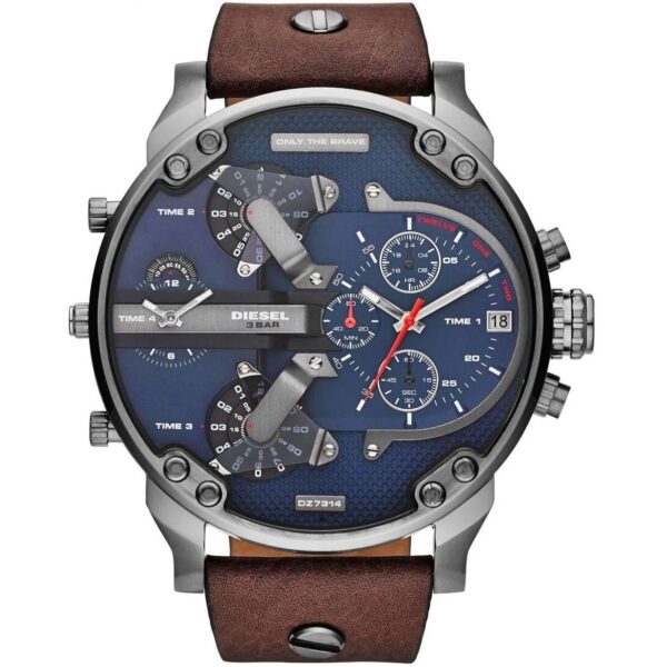 Original-Diesel-Watch-Men-Mr.Daddy-DZ7314-blue-leather-brown