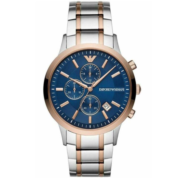 Original-Emporio-Armani-Watch-Men-Renato-Boxed-AR80025-blue-stainless-steel-silver-rosegold