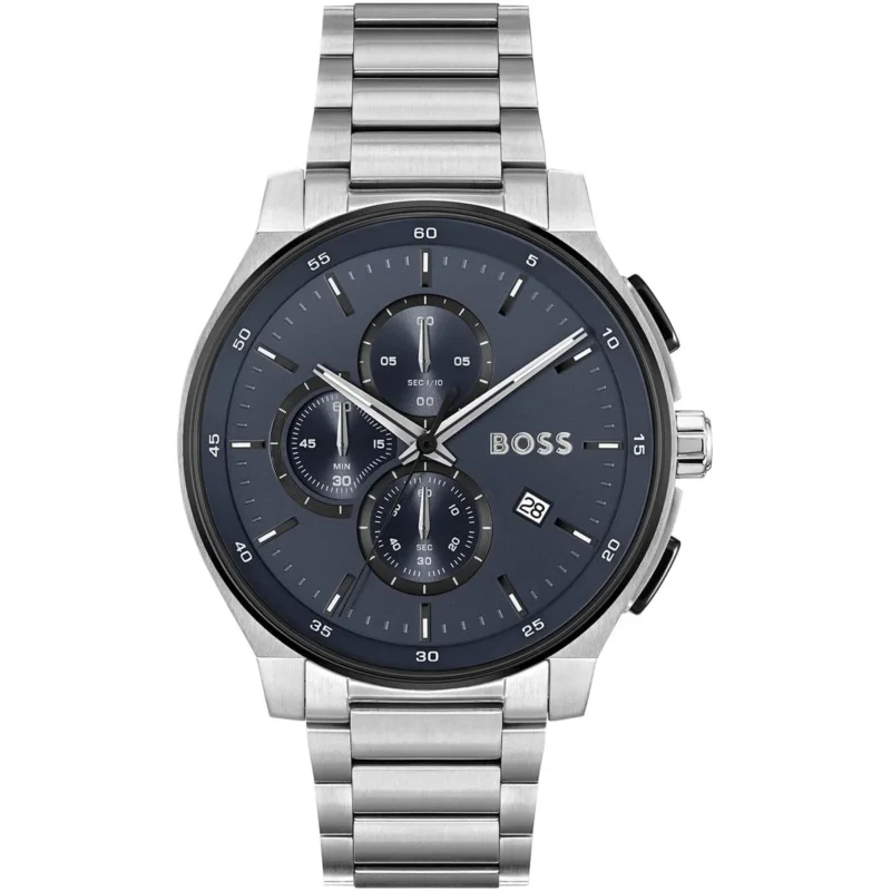 1514189-hugo-boss-watch-men-blue-dial-stainless-steel-metal-silver-strap-quartz-battery-analog-chronograph-peak Hugo Boss Watch For Men 1514189