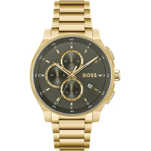 1514190-hugo-boss-watch-men-green-dial-stainless-steel-metal-gold-strap-quartz-battery-analog-chronograph-peak Hugo Boss Watch For Men 1514190