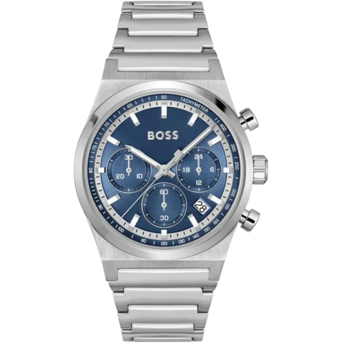 1514250-hugo-boss-watch-men-blue-dial-stainless-steel-metal-silver-strap-quartz-battery-analog-chronograph-candor Hugo Boss Watch For Men 1514250
