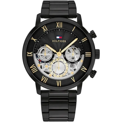 1710706-tommy-hilfiger-watch-men-black-dial-metal-stainless-steel-strap-quartz-analog-legend Tommy Hilfiger Watch For Men 1710706