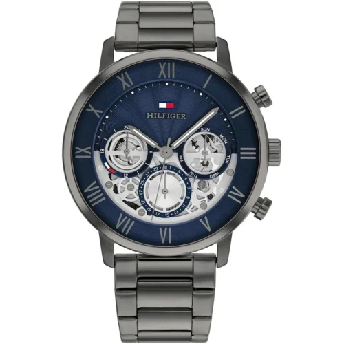 1710707-tommy-hilfiger-watch-men-navy-dial-metal-stainless-steel-gray-strap-quartz-analog-legend Tommy Hilfiger Watch For Men 1710707