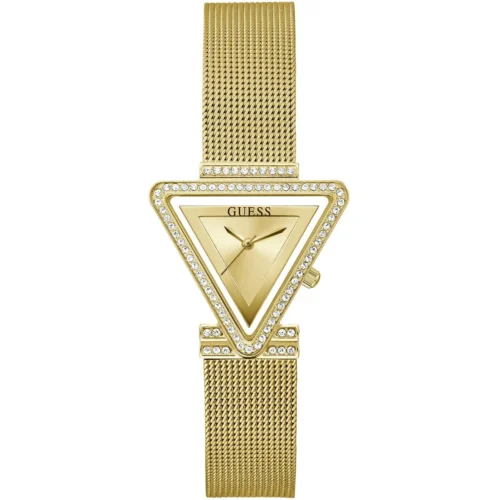 gw0508l2-guess-watch-women-triangle-crystals-gold-dial-metal-stainless-steel-golden-strap-quartz-battery-analog-three-hand-fame Guess Watch For Women GW0508L2