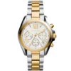 mk5974-michael-kors-watch-women-white-dial-stainless-steel-metal-silver-gold-two-tone-strap-quartz-analog-chronograph-bradshaw Michael Kors Watch For Women MK5974