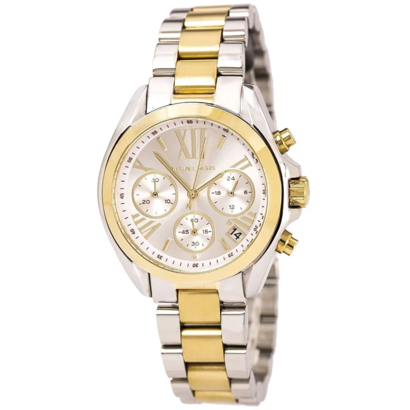 mk5974-michael-kors-watch-women-white-dial-stainless-steel-metal-silver-gold-two-tone-strap-quartz-analog-chronograph-bradshaw_2 Michael Kors Watch For Women MK5974