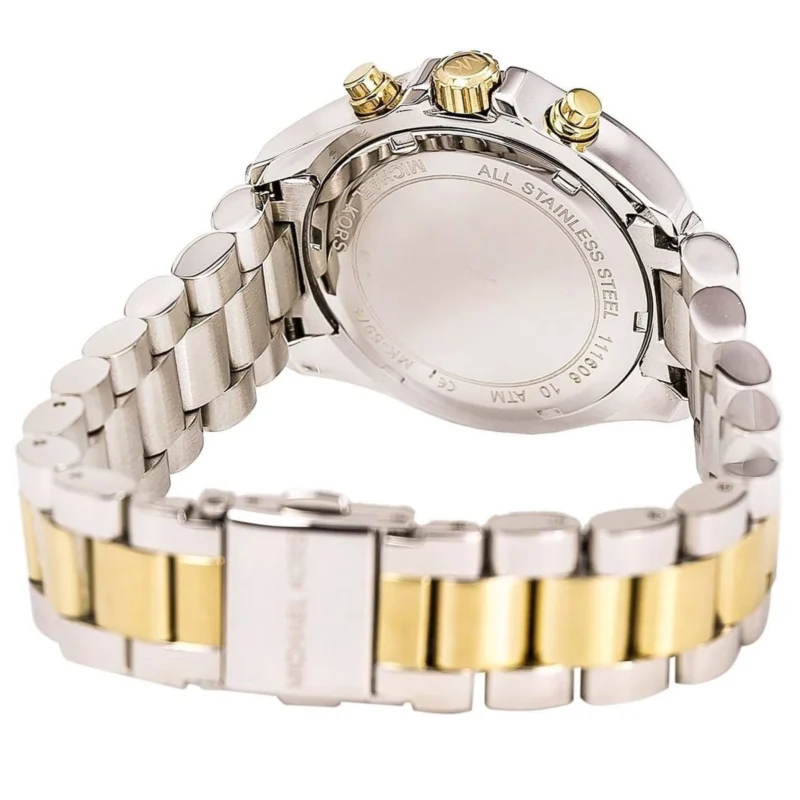 mk5974-michael-kors-watch-women-white-dial-stainless-steel-metal-silver-gold-two-tone-strap-quartz-analog-chronograph-bradshaw_5 Michael Kors Watch For Women MK5974