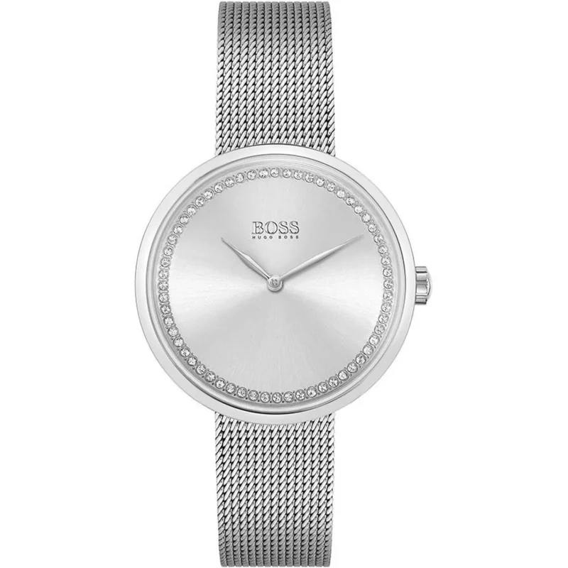1502546-hugo-boss-watch-women-crystals-silver-dial-metal-stainless-mesh-strap-quartz-battery-analog-three-hand-praise (1) Hugo Boss Watch For Women 1502546