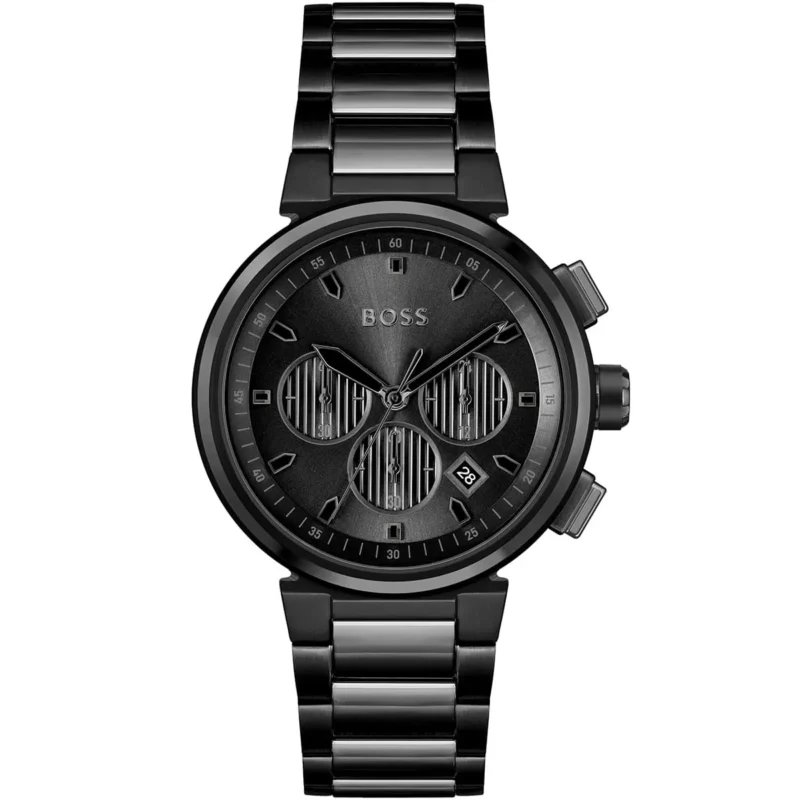 1514001-hugo-boss-watch-men-black-dial-metal-stainless-strap-quartz-battery-analog-chronograph-one Hugo Boss Watch For Men 1514001