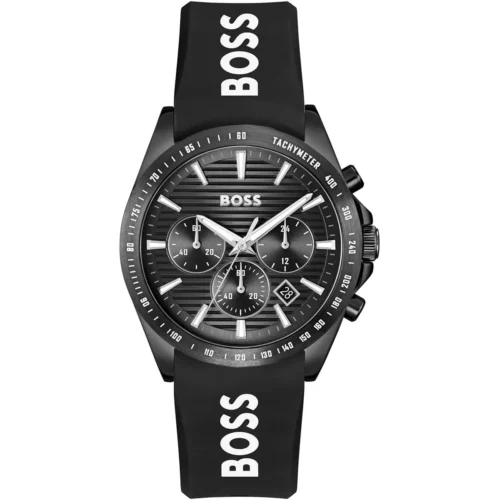 1514289-hugo-boss-watch-men-black-dial-rubber-strap-quartz-battery-analog-chronograph-strike Hugo Boss Watch For Men 1514289