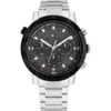 1792106-tommy-hilfiger-watch-men-black-dial-metal-stainless-steel-silver-strap-quartz-analog-troy Tommy Hilfiger Watch For Men 1792106