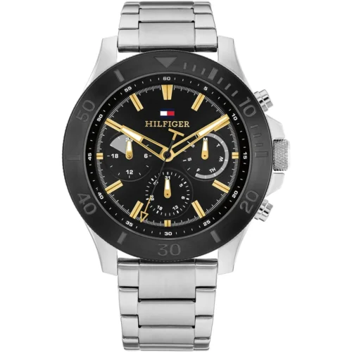 1792114-tommy-hilfiger-watch-men-black-dial-metal-stainless-steel-silver-strap-quartz-analog-bryan Tommy Hilfiger Watch For Men 1792114