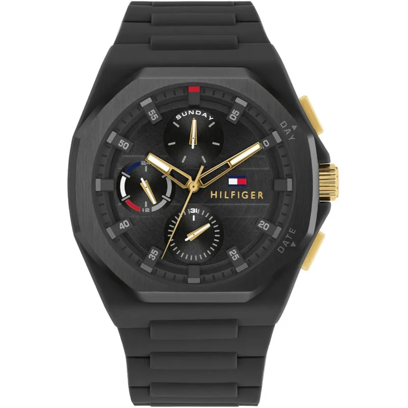 1792120-tommy-hilfiger-watch-men-black-dial-rubber-strap-quartz-analog-neo Tommy Hilfiger Watch For Men 1792120