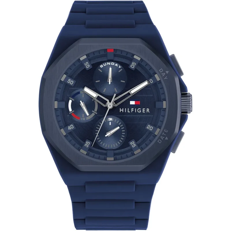 1792122-tommy-hilfiger-watch-men-blue-dial-rubber-strap-quartz-analog-neo Tommy Hilfiger Watch For Men 1792122