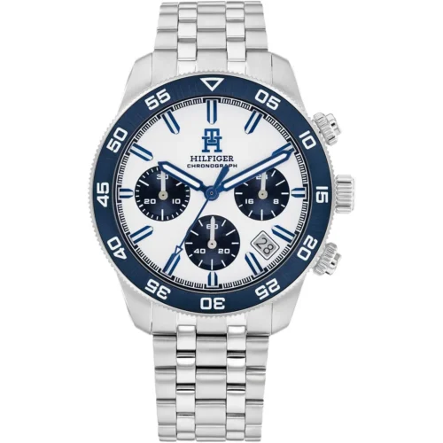 1792157-tommy-hilfiger-watch-chronograph-men-white-dial-metal-stainless-steel-silver-strap-quartz-analog-th85 Tommy Hilfiger Watch For Men 1792157