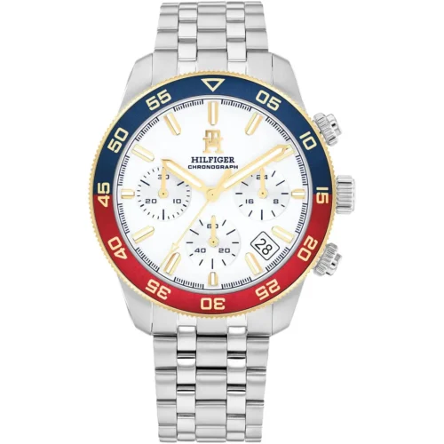 1792184-tommy-hilfiger-watch-chronograph-men-white-dial-metal-stainless-steel-silver-strap-quartz-analog-th85 Tommy Hilfiger Watch For Men 1792184