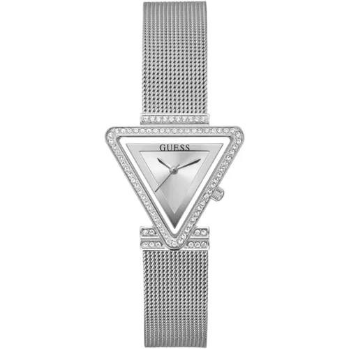 gw0508l1-guess-watch-women-triangle-crystals-silver-dial-metal-stainless-steel-strap-quartz-battery-analog-three-hand-fame Guess Watch For Women GW0508L1