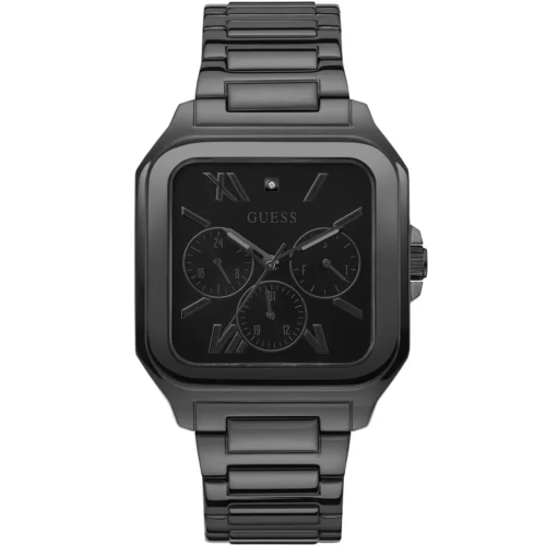 gw0631g2-guess-watch-men-square-black-dial-metal-stainless-steel-strap-quartz-battery-analog-dress Guess Watch For Men GW0631G2