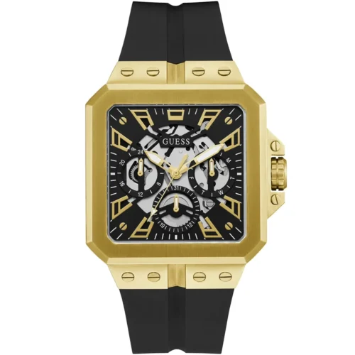 gw0637g2-guess-watch-men-square-black-dial-rubber-strap-quartz-battery-analog-leo Guess Watch For Men GW0637G2