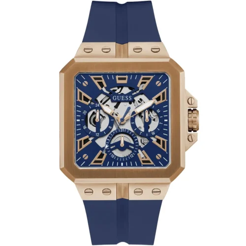 gw0637g3-guess-watch-men-square-blue-dial-rubber-strap-quartz-battery-analog-leo Guess Watch For Men GW0637G3