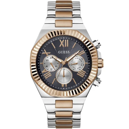 gw0703g4-guess-watch-men-black-dial-metal-stainless-steel-silver-rose-gold-strap-quartz-battery-analog-equity Guess Watch For Men GW0703G4