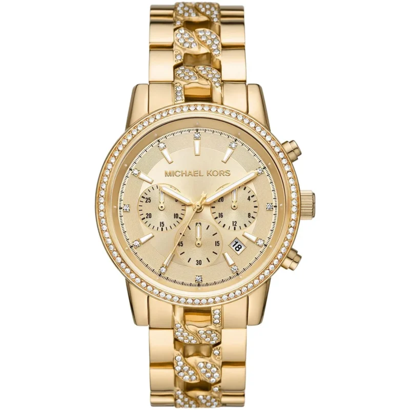 mk6937-michael-kors-watch-women-crystals-gold-dial-metal-stainless-steel-golden-strap-quartz-battery-analog-chronograph-ritz Michael Kors Watch For Women MK6937