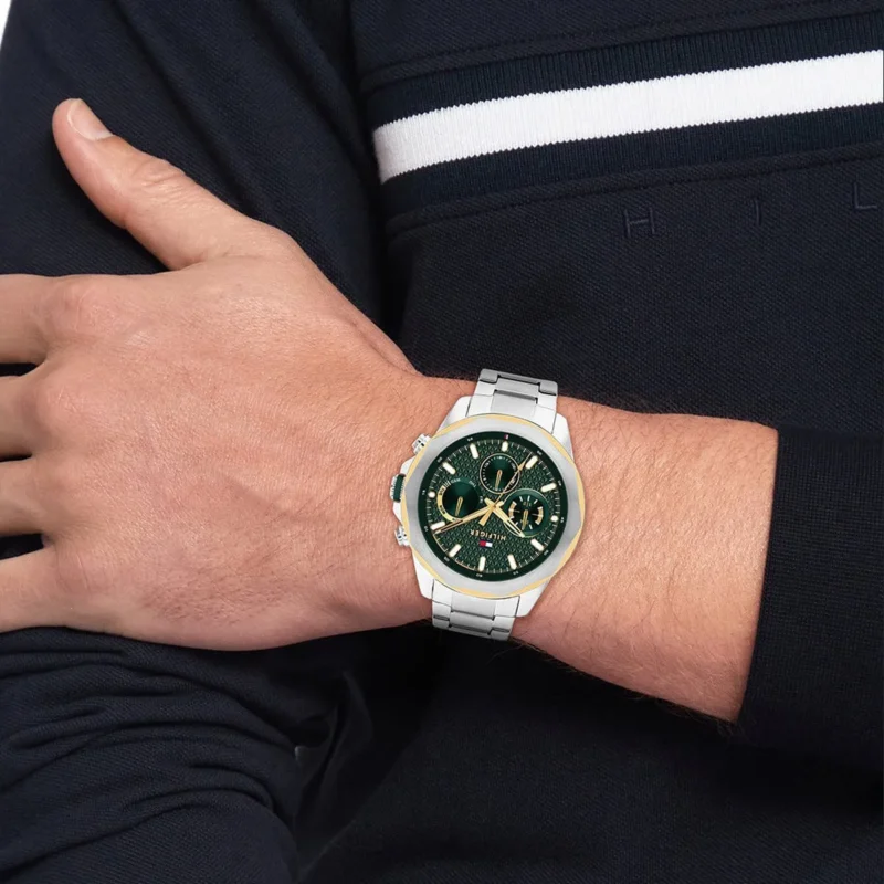 1710651-tommy-hilfiger-watch-men-green-dial-metal-stainless-steel-silver-strap-quartz-analog-lars_4 Tommy Hilfiger Watch For Men 1710651