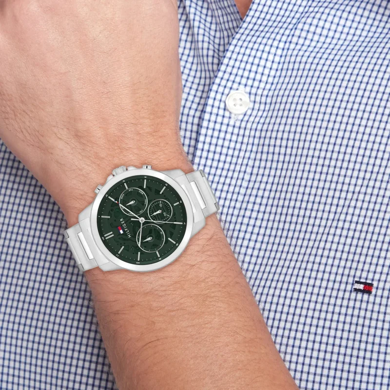 1710686-tommy-hilfiger-watch-men-green-dial-metal-stainless-steel-silver-strap-quartz-analog-henry_4 Tommy Hilfiger Watch For Men 1710686