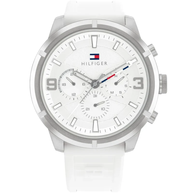 1792072-tommy-hilfiger-watch-men-white-dial-rubber-strap-quartz-battery-analog-wild Tommy Hilfiger Watch For Men 1792072