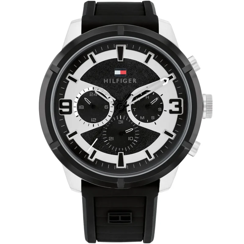1792074-tommy-hilfiger-watch-men-black-dial-rubber-strap-quartz-battery-analog-wild Tommy Hilfiger Watch For Men 1792074
