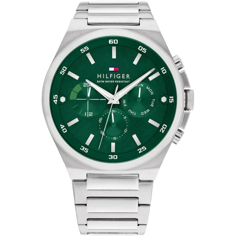 1792088-tommy-hilfiger-watch-men-green-dial-metal-stainless-steel-silver-strap-quartz-battery-analog-dexter Tommy Hilfiger Watch For Men 1792088