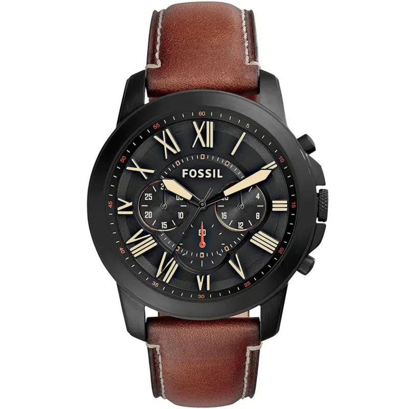 fs5241-fossil-watch-men-brown-leather-strap-black-dial-grant Fossil Watch For Men FS5241