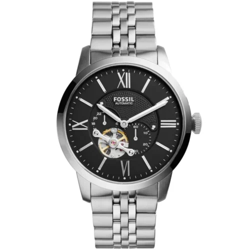me3107-fossil-watch-men-black-dial-stainless-steel-metal-silver-strap-automatic-analog-townsman.jpg Fossil Watch For Men ME3107