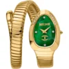 jc1l229m0035-just-cavalli-watch-signature-snake-women-green-dial-gold-stainless-steel-strap-double-wrap-bracelet-crystals-mother-of-pearl Just Cavalli Watch For Women JC1L229M0035